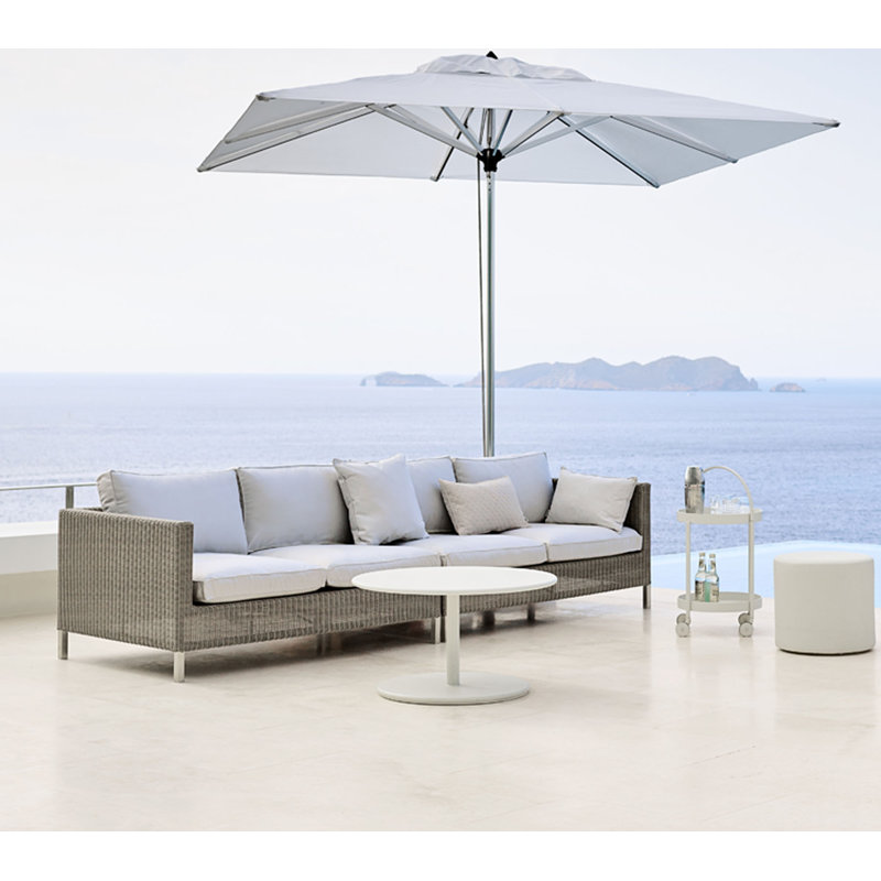 Connect 58.3" Wide Outdoor Wicker Loveseat with Cushions, Taupe, Left Hand Facing