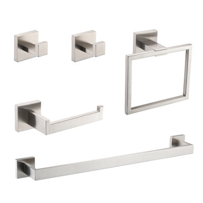 Topcraft 5-Piece Stainless Steel Bathroom Hardware Set