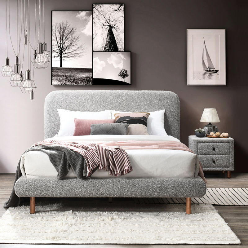 Table de chevet 2 tiroirs Grey Boucle