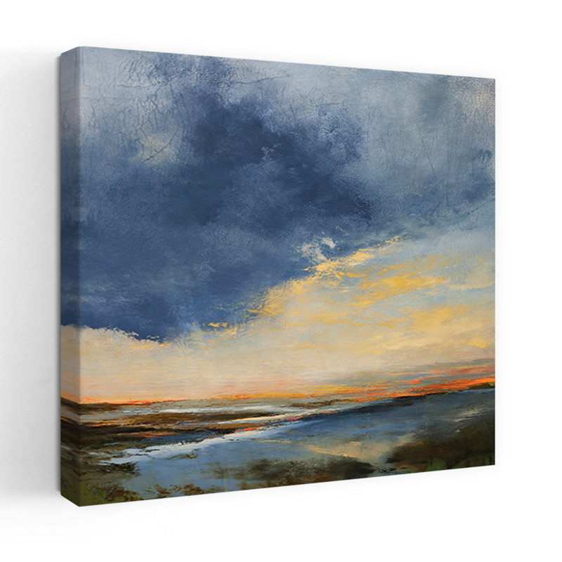 Cayucos, paysage abstrait contemporain, art naturel, H 48 po x l 48 po