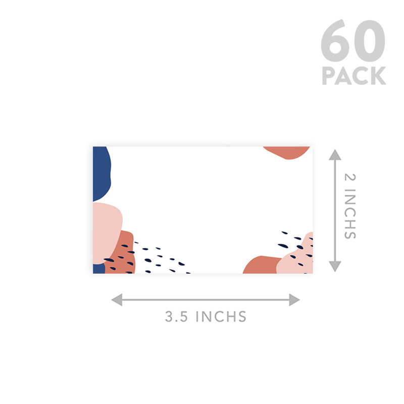 Cartes de place de formes abstraites en terre cuite pour tables de fête de mariage, places assises de nom pour les supports, paquet de 60