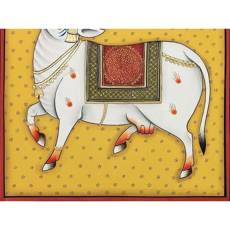 Vache Kamdhenu | Couleur naturelle sur toile | Par Jagriti Bhardwaj