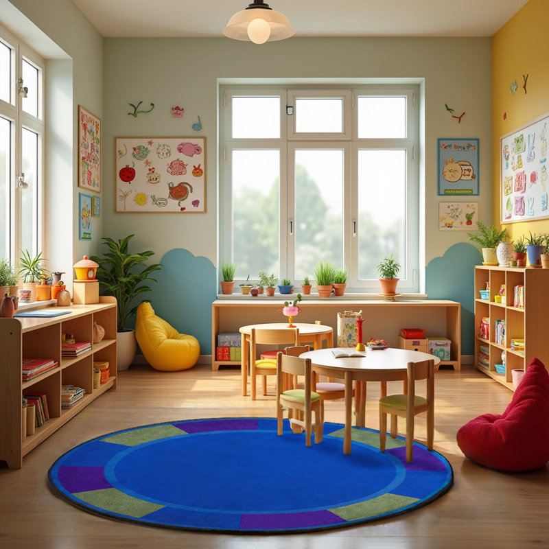 Tapis rond pour enfants 6 pi KidCarpet | Tapis pour chambre d'enfant