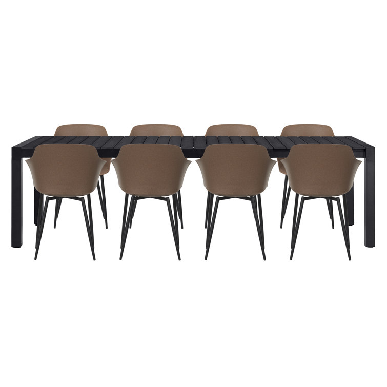 Ragnar Rectangular 9 - Piece 8 - Person 275Cm L Outdoor Table Set