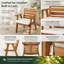 Ensemble de salle à manger d'extérieur en bois d'acacia 7 pièces avec table extensible et chaises rembourrées, parfait pour les rassemblements de patio et de jardin