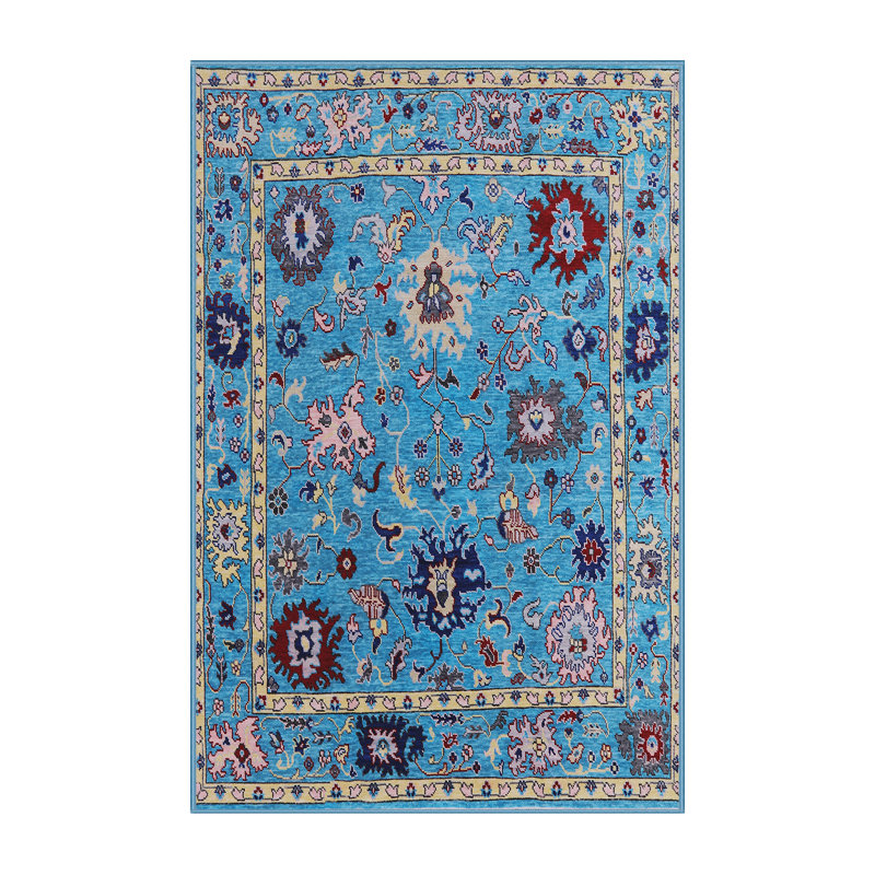 Tapis oriental bleu / rouge / jaune Hansboro, Rectangle 3 pi x 5 pi