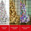 Arbre de Noël 7,5 pi avec flocons de neige artificiels avec 550 lumières blanc chaud et multicolores