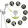 Multi Function Dual Shower Head - Shower System With 4.7" Rain Showerhead, 8-Function Hand Shower