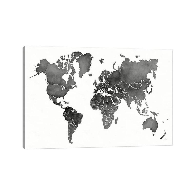 «Wanderlust Black» par Laura Marshall - peinture sur toile tendue, H 8 po x l 12 po x P 0,75 po