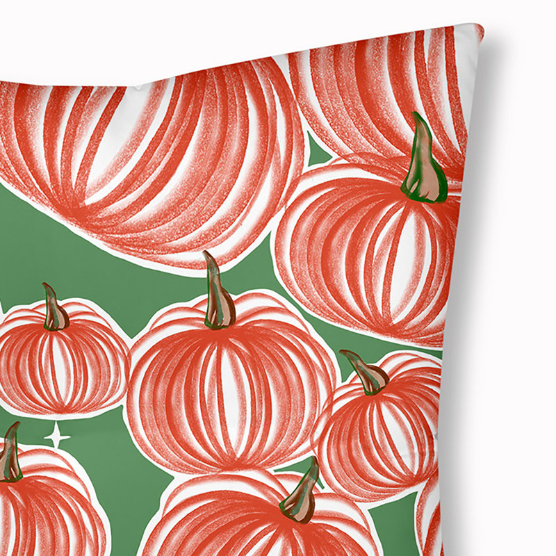 Coussin 333_Pumpkins-A-Pleasant, Vert, 30 po x 30 po