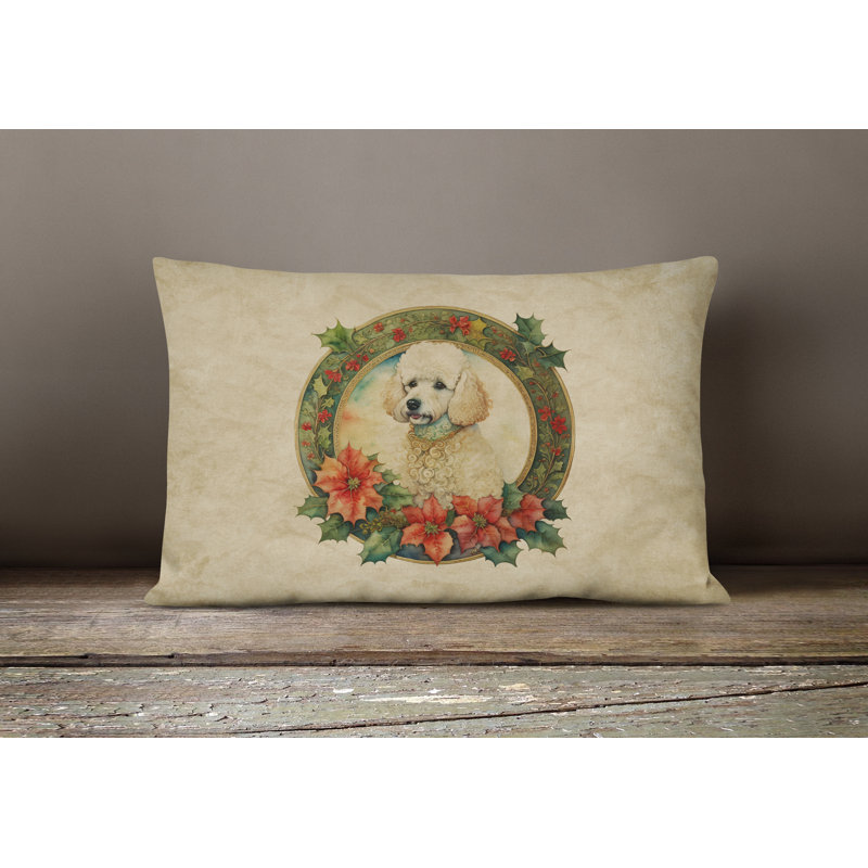 Coussin décoratif intérieur / extérieur en polyester Christmas, 12 po x 16 po, Rectangulaire
