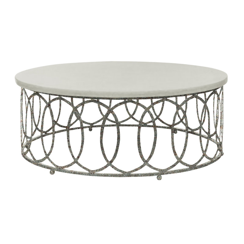 New Orleans Coffee Table, Lite Travertine, Antique Black