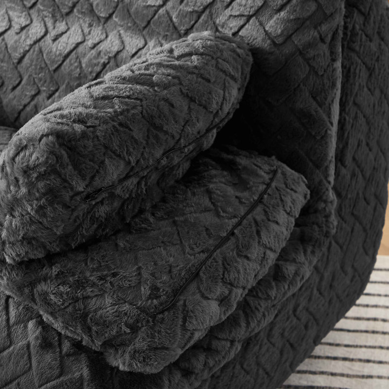 Full Compression Sofa Chair With Swivel, Black