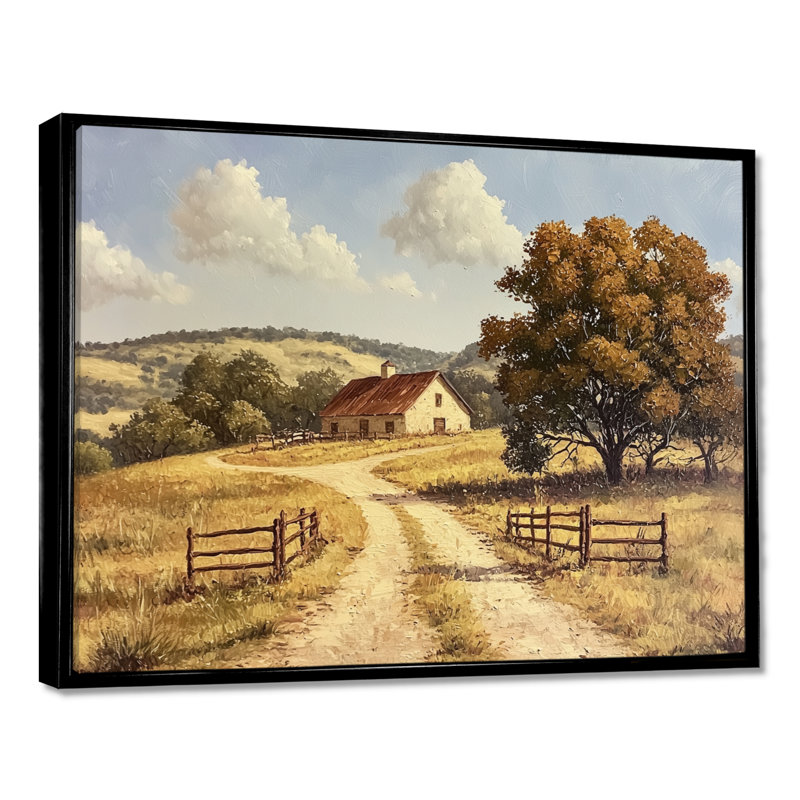 Texas Ranch Horizon II - impression d'art mural Texas, H 16 po x l 32 po, Impression dans un cadre flottant sans passe-parto