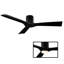 Ventilateur de plafond encastré à 3 pales de 54 po noir mat avec télécommande Aviator-55456569