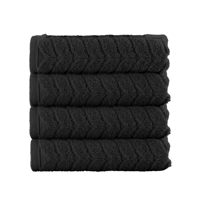Elegant Comfort 100% Turkish Cotton 4-Piece Towel Set – Ultra Soft, Highly Absorbent, Quick Dry Bathroom Towels, Black