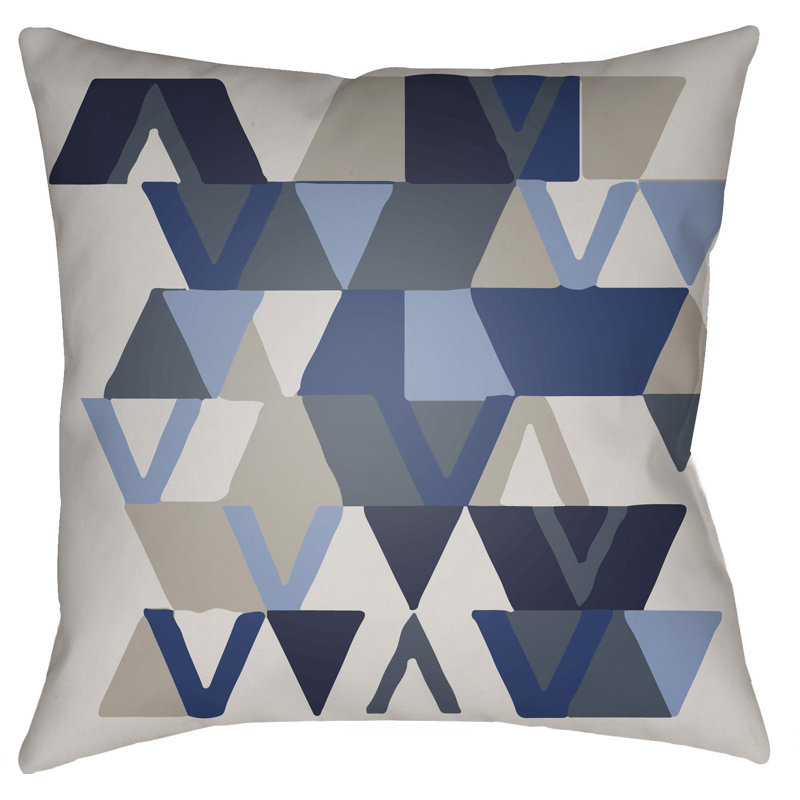Moderne Geometric Throw Pillow, Blue, 18" H x 18" W x 4" D