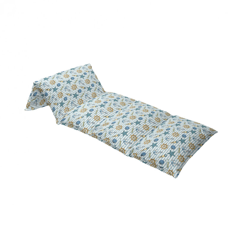 Housse de coussin d'extérieur Marine Sea with Anchor Wheel, H 2 po x l 36 po x P 88 po