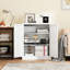 Armoire de cuisine de 27,6 po en métal blanc avec 2 tablettes réglables, rangement anti-basculement robuste pour la cuisine et la salle de bain