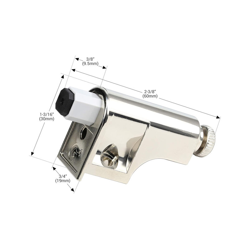 Amortisseur de porte d'armoire à fermeture en douceur - Tampon hydraulique réglable pour la cuisine et la garde-robe (comprend les vis, nickel poli)