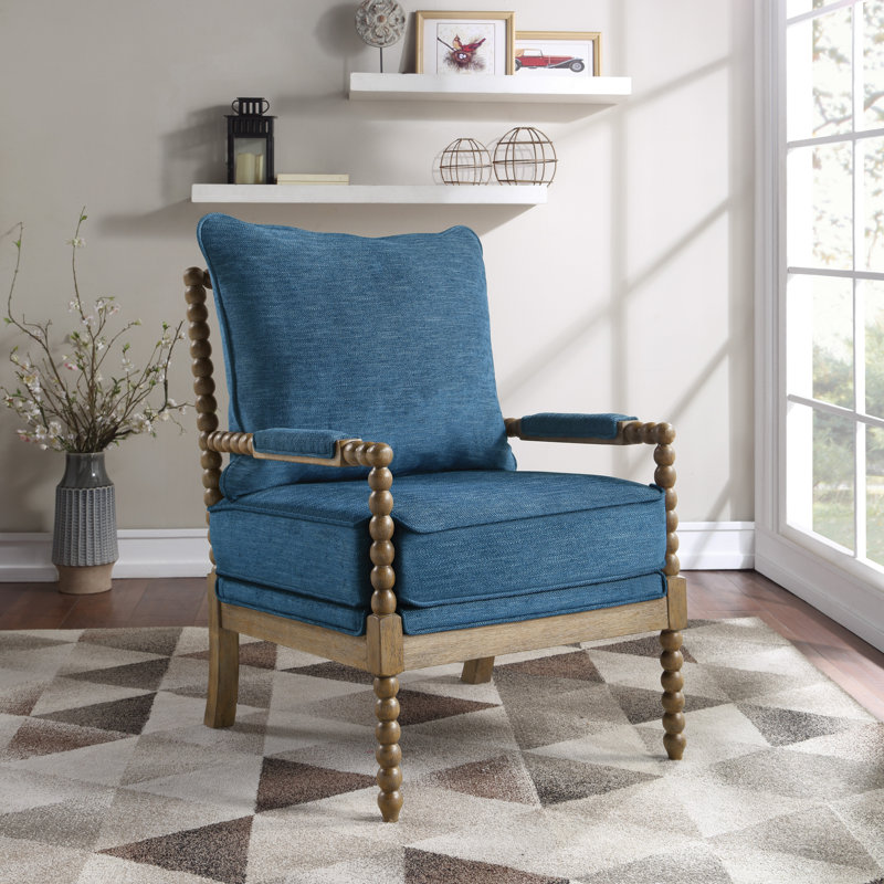 Fletcher 26.75" Wide Armchair, Charcoal 100% Polyester, Black
