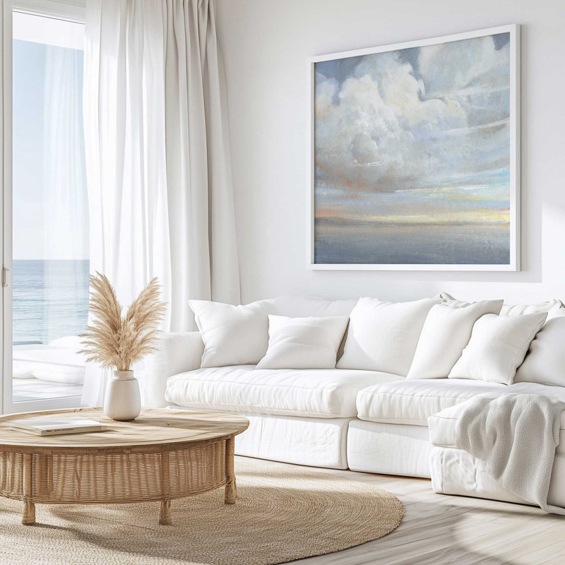 Imprimé «Layers of Light and Clouds II», H 13,75 po x l 13,75 po, Encadrement ouvert, chrome poli