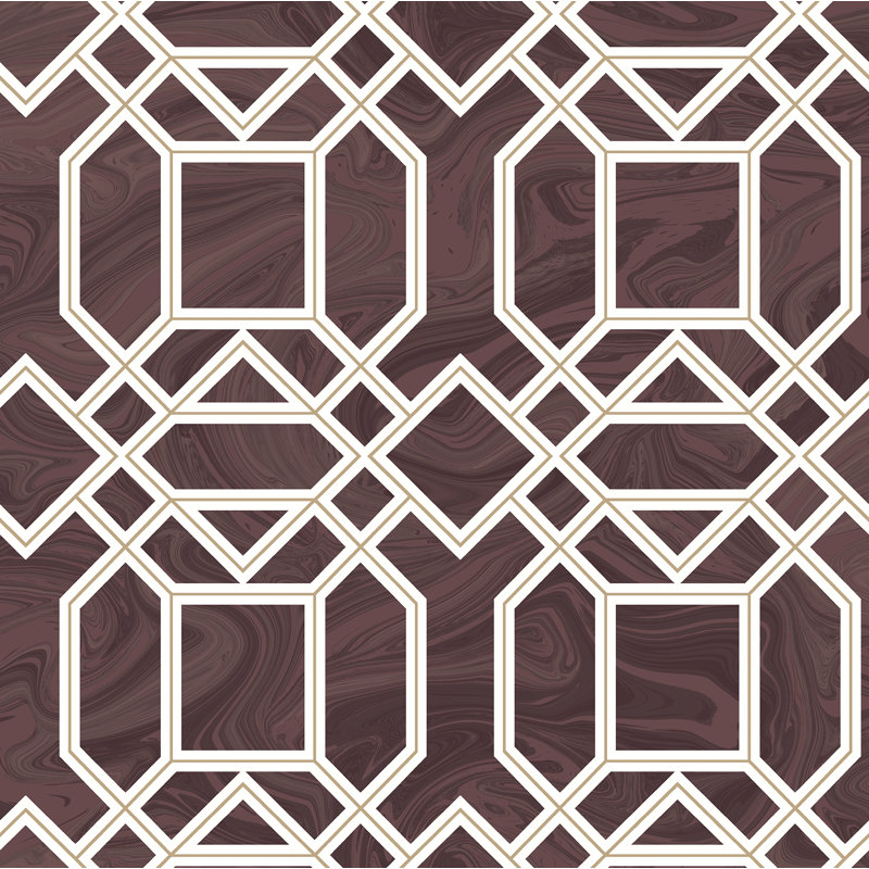 Daphne Trellis 10m x 52cm Wallpaper Roll, Maroon