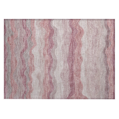 Machine Washable Indoor/Outdoor Lanphear ACN2397 Stripes Rug