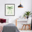 Arc-en-ciel vert sur cadre flottant à motif de courtepointe rose, design par Petal Prints Design-1407973285-1407973286