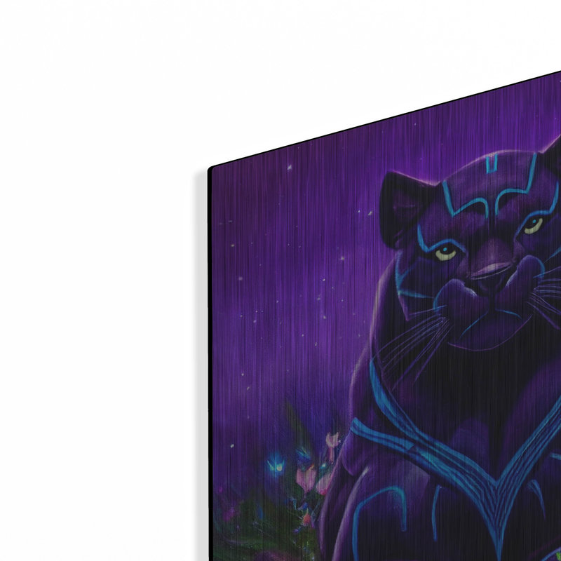 «King Panther» par Tanya Mavric, art mural en métal Dovecove, 24 po x 24 po, H 12 po x l 12 po