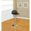 Tabouret noir en similicuir, hauteur réglable, ensemble de 2 chaises, base chromée