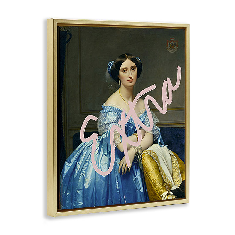 «Extra Classical Portrait», art mural encadré brun sur toile flottante par Ashley Singleton, H 31 po x l 25 po