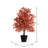4' Artificial Orange Maple Bush, Rattan Basket.