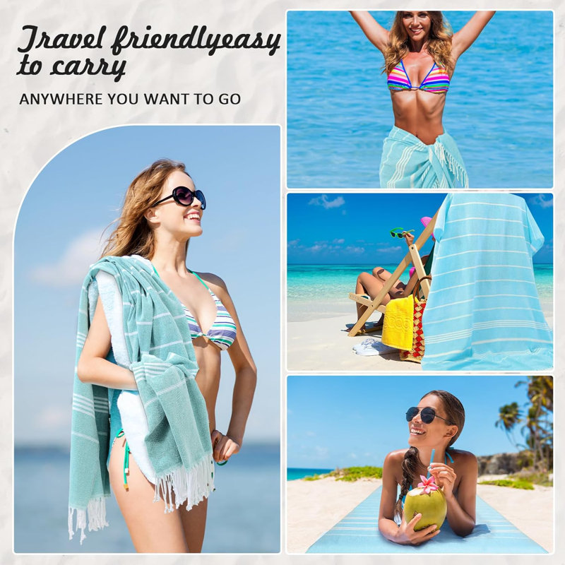 Mellar Cotton Beach Towel, Torquoise
