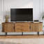 Meuble télé Mid-Century cannelé avec portes coulissantes pour le salon