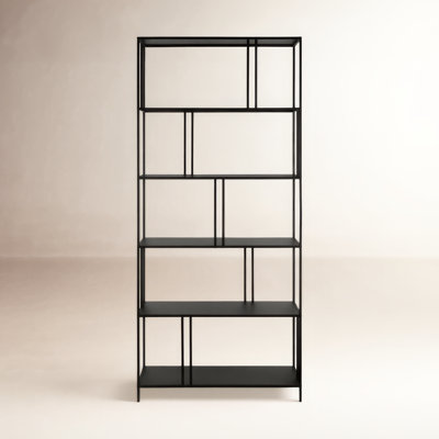 Knight 76'' H x 34'' W Metal Geometric Bookcase