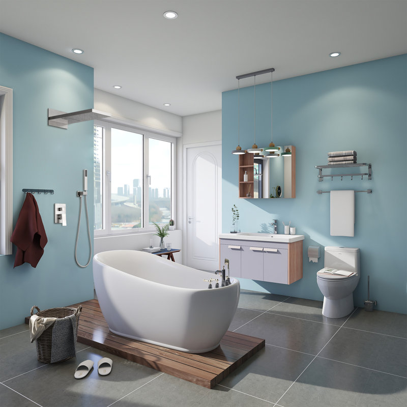 Système de douche complet avec valve brute, Nickel brossé