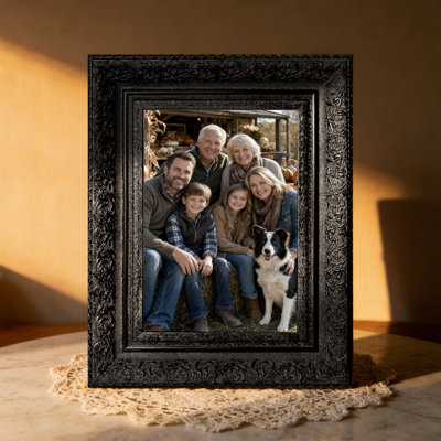 Black 3 PCS Ornate Picture Frame for 8" x 10" Photos and Memory Display