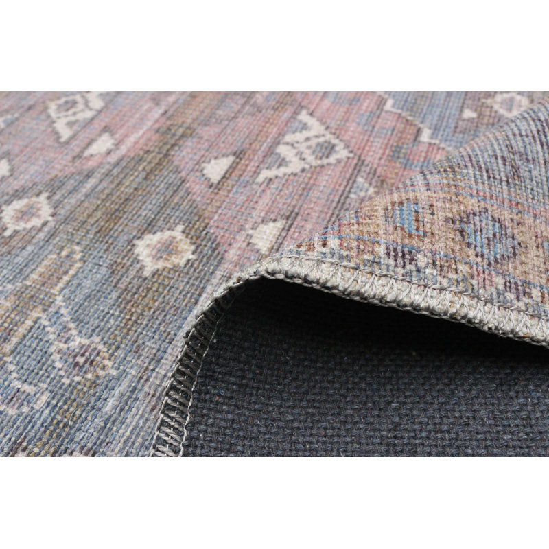 Tapis bleu clair à tissage plat Jaiceion, Rectangle 7 pi 8 po x 10 pi