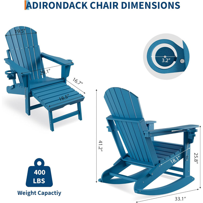 Outdoor Adirondack Chair, Blue