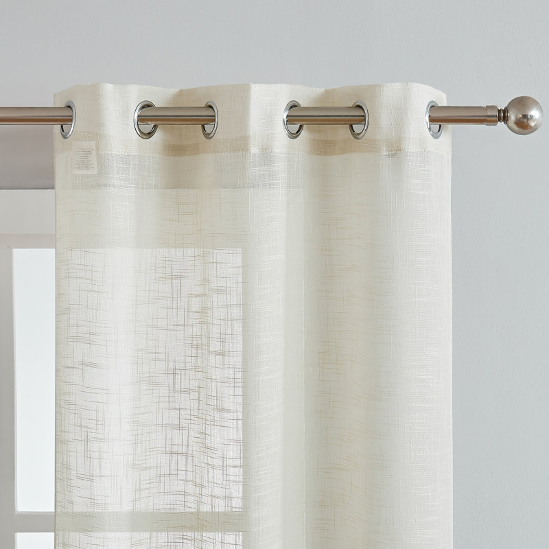 Taydan Semi Sheer Curtain, 38" W x 96" L, Taupe