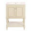 Meuble-lavabo autoportant en bois massif de 24 po + panneau de fibres à densité moyenne avec plateau ouvert et rangement fermé beige-130995014
