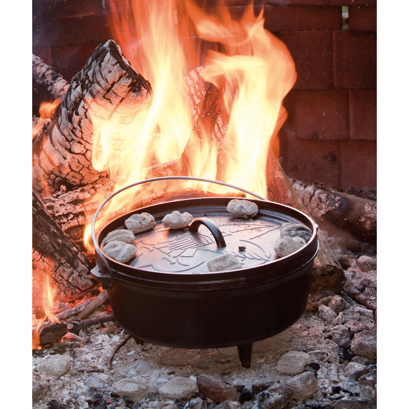 12 Inch / 6 Quart Cast Iron Boy Scout Camp Dutch Oven