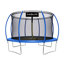 Ensemble de trampoline d'extérieur en forme de citrouille avec enceinte de sécurité haut de gamme Plexalife, 12 pi - bleu