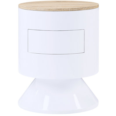 Table de chevet blanche à 1 tiroir - Design contemporain et optimisation de l'espace
