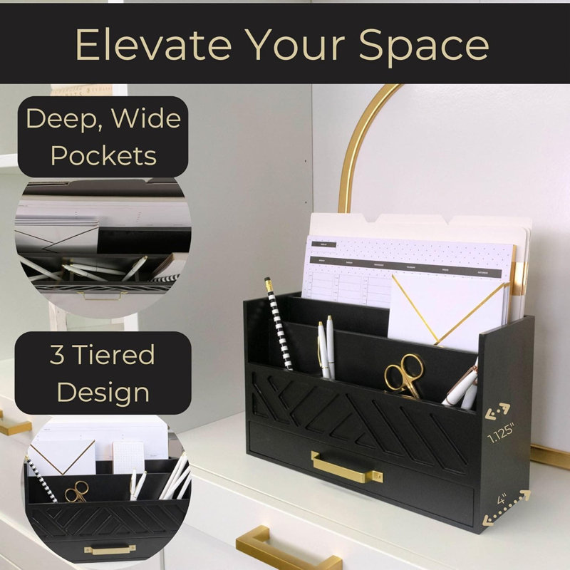 Desk Organiser, Black