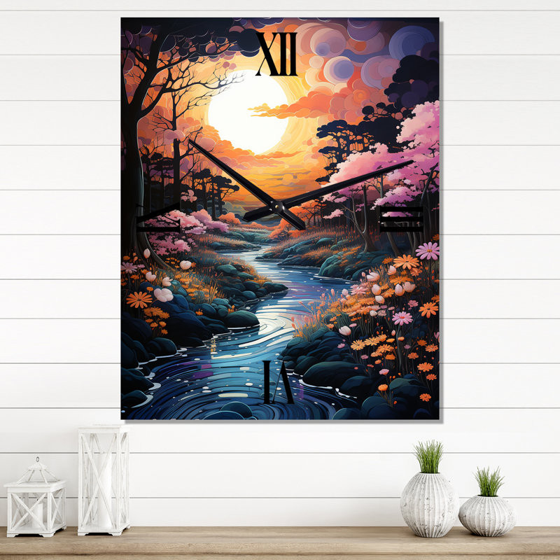Alese - Horloge murale moderne Lake River, Moyen