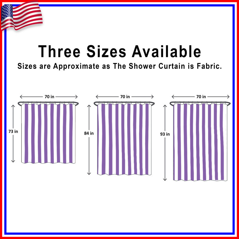 Vertical Purple Stripes Shower Curtains Extra Long, L 70 po x H 84 po