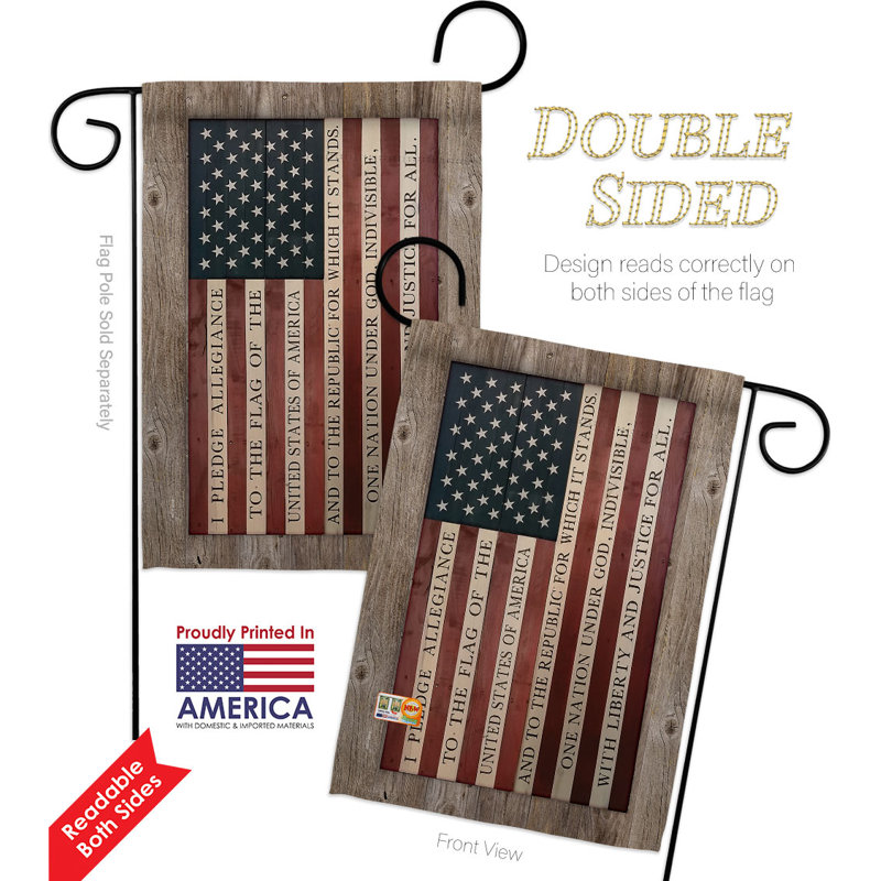Drapeau de jardin en polyester 19 po x 13 po Pledge of Allegiance