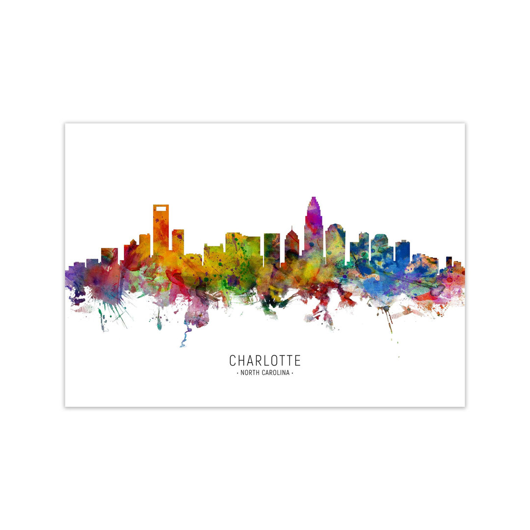 Charlotte North Carolina Skyline by Michael Tompsett - Print